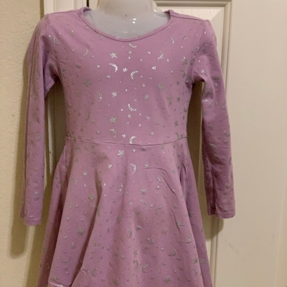 Place little girl stars and moons dress size XS 4